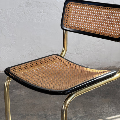 Marcel Breuer "Cesca" Style Brass-Tone Barstool, 1980