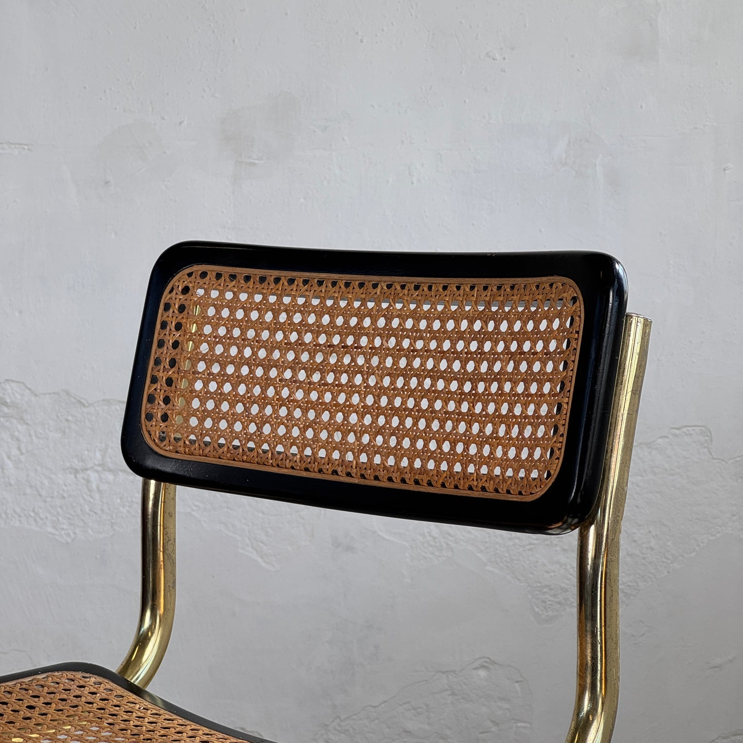 Marcel Breuer "Cesca" Style Brass-Tone Barstool, 1980