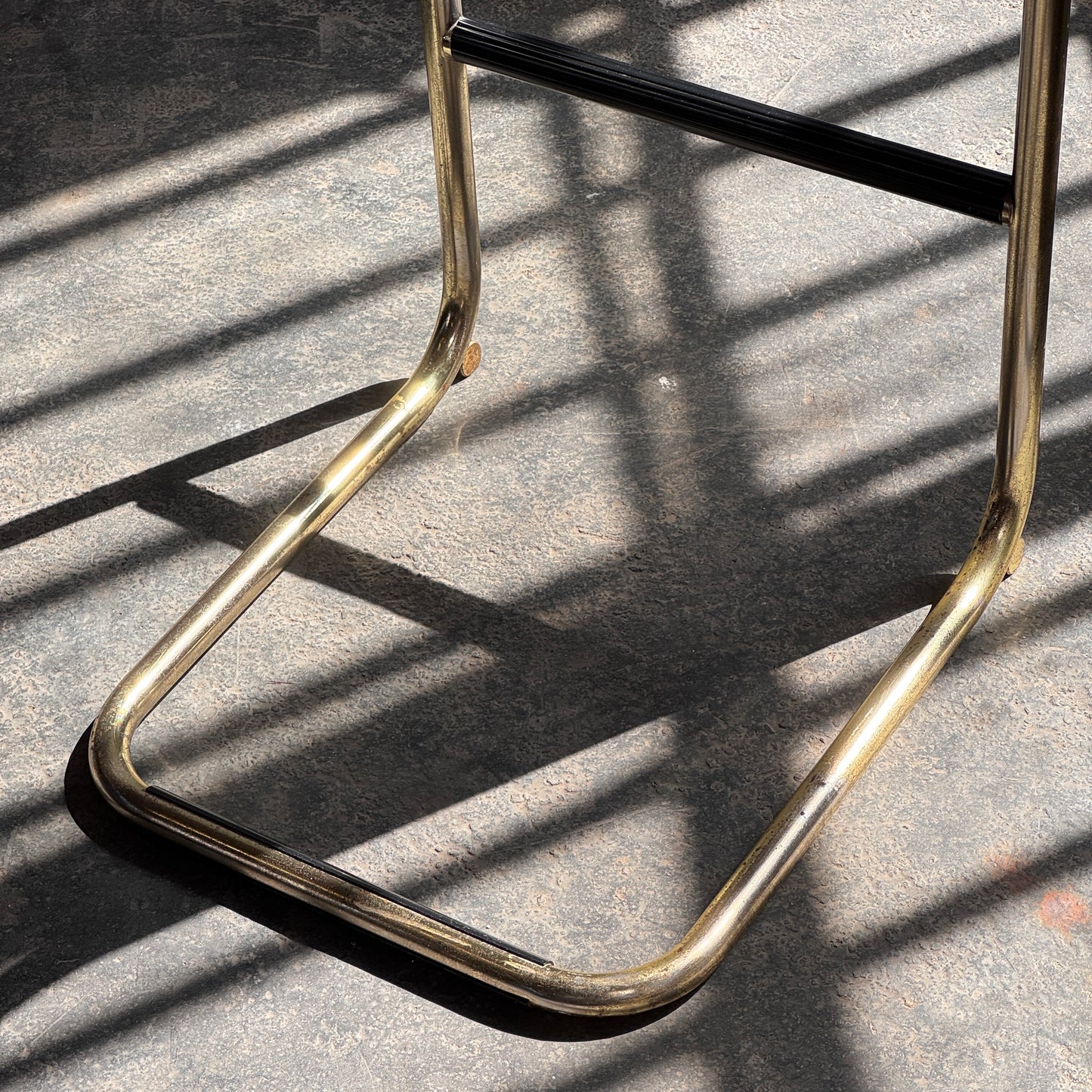 Marcel Breuer "Cesca" Style Brass-Tone Barstool, 1980