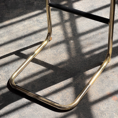 Marcel Breuer "Cesca" Style Brass-Tone Barstool, 1980