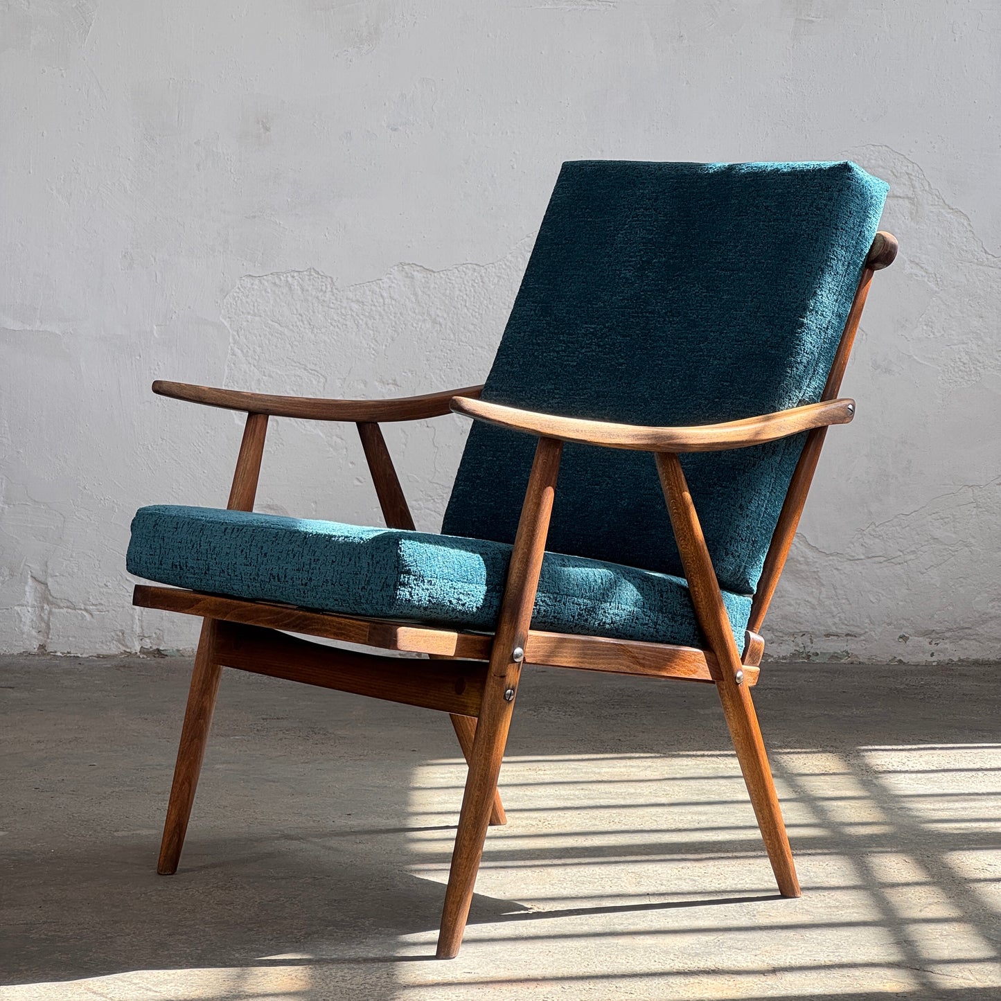 Pair of Fully Refurbished Czechoslovakian TON Lounge Chairs, 1960