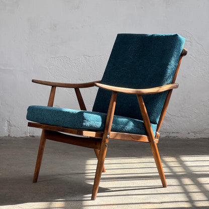 Pair of Fully Refurbished Czechoslovakian TON Lounge Chairs, 1960