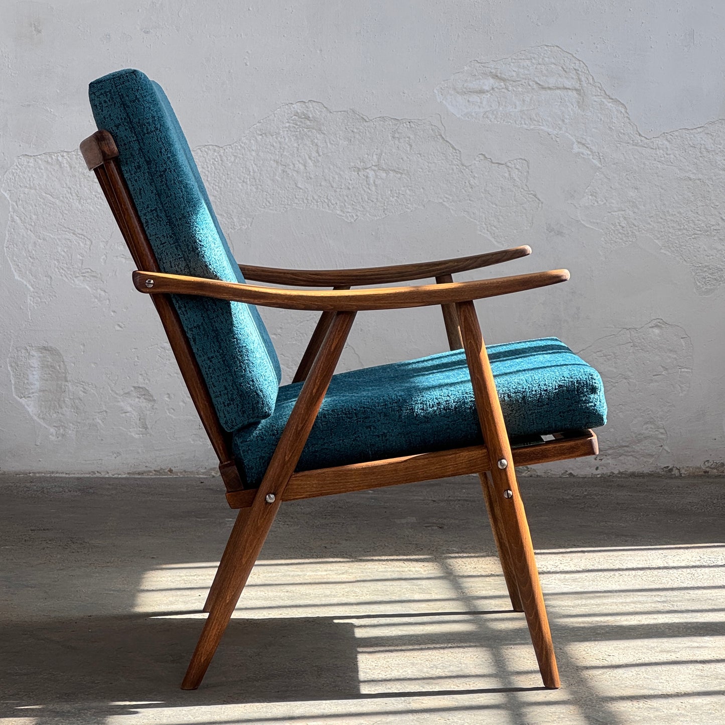 Pair of Fully Refurbished Czechoslovakian TON Lounge Chairs, 1960