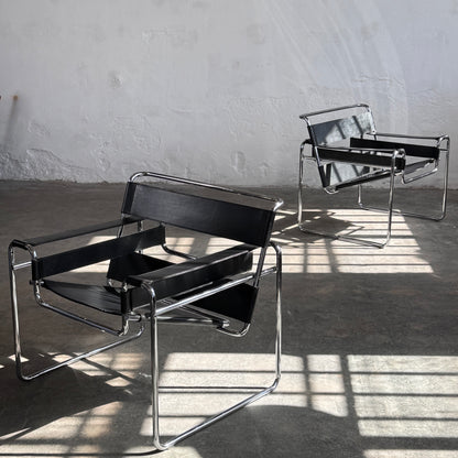 Set of 2 Marcel Breuer "Wassily" Chairs for Knoll, 1990