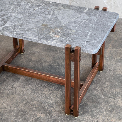 Mid-Century Modern Brass & Marble Coffee Table, 1960