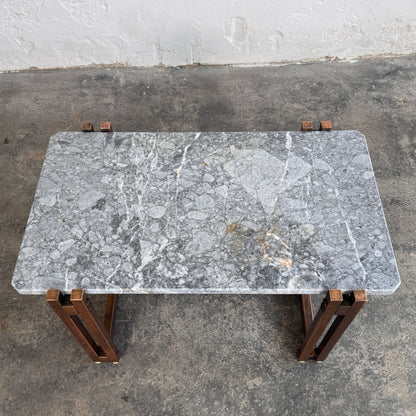 Mid-Century Modern Brass & Marble Coffee Table, 1960