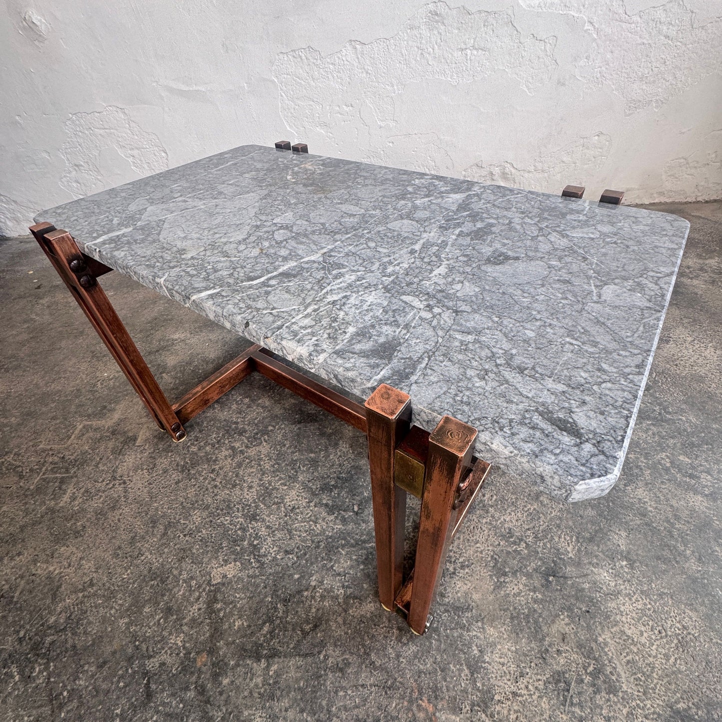 Mid-Century Modern Brass & Marble Coffee Table, 1960