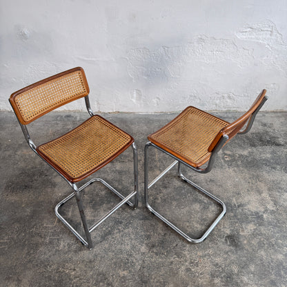 Pair of Marcel Breuer "Cesca" Style Cantilever Barstool, 1980