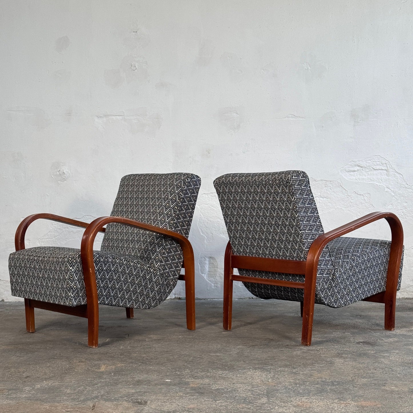 Pair of Kozelka & Kropáček Armchairs, 1960s