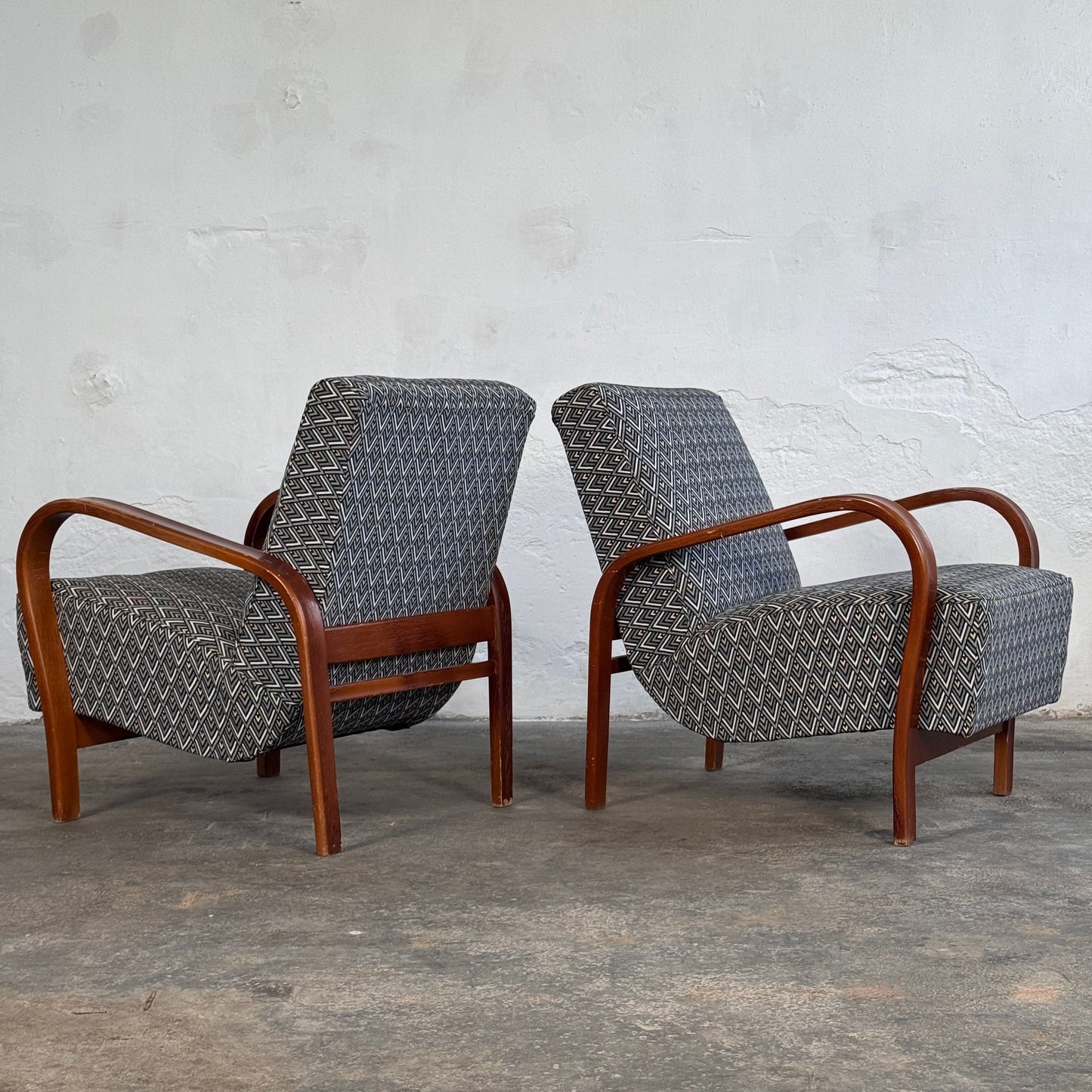 Pair of Kozelka & Kropáček Armchairs, 1960s