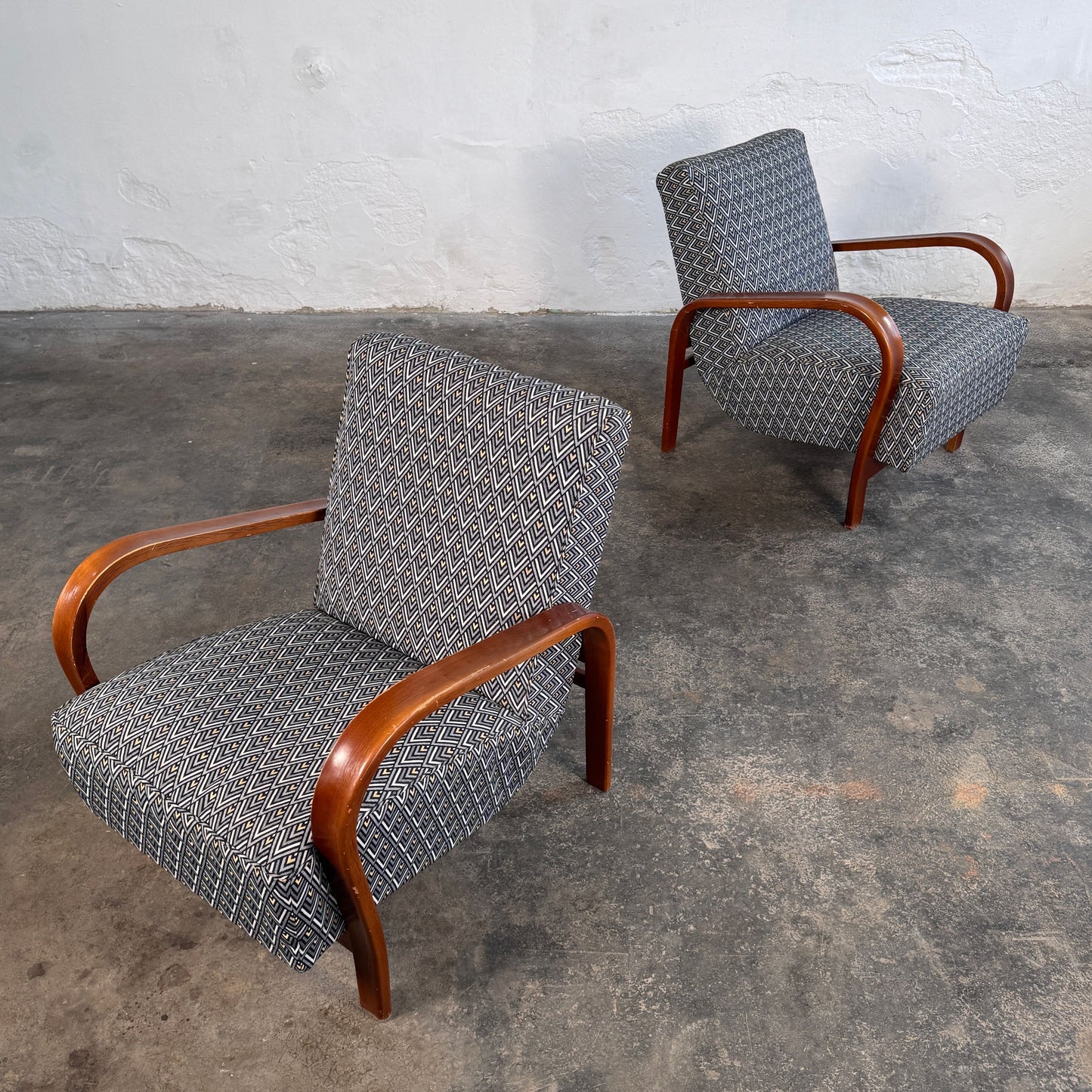 Pair of Kozelka & Kropáček Armchairs, 1960s