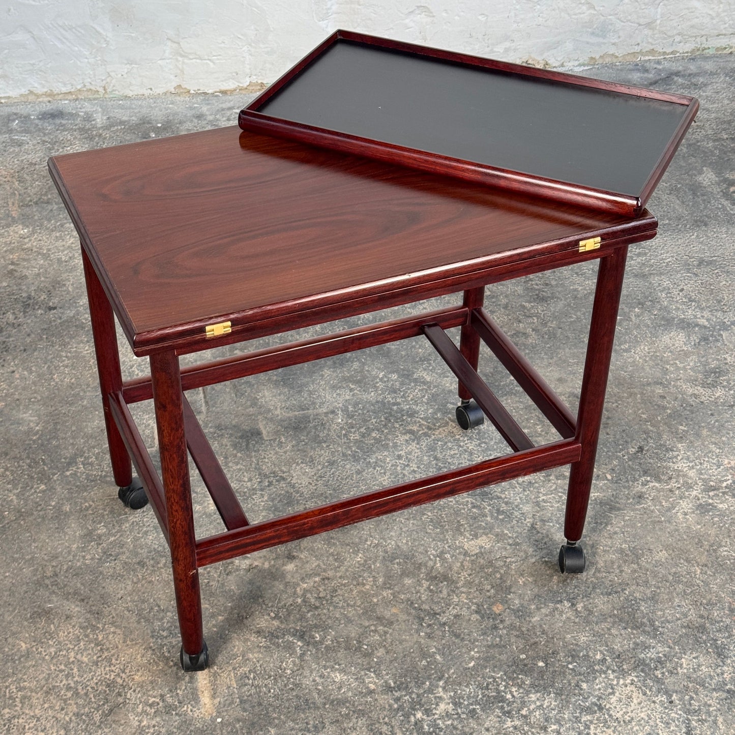 Grete Jalk Rosewood Extendable Drinks Trolley for Poul Jeppesens Møbelfabrik, 1960