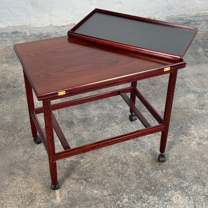 Grete Jalk Rosewood Extendable Drinks Trolley for Poul Jeppesens Møbelfabrik, 1960