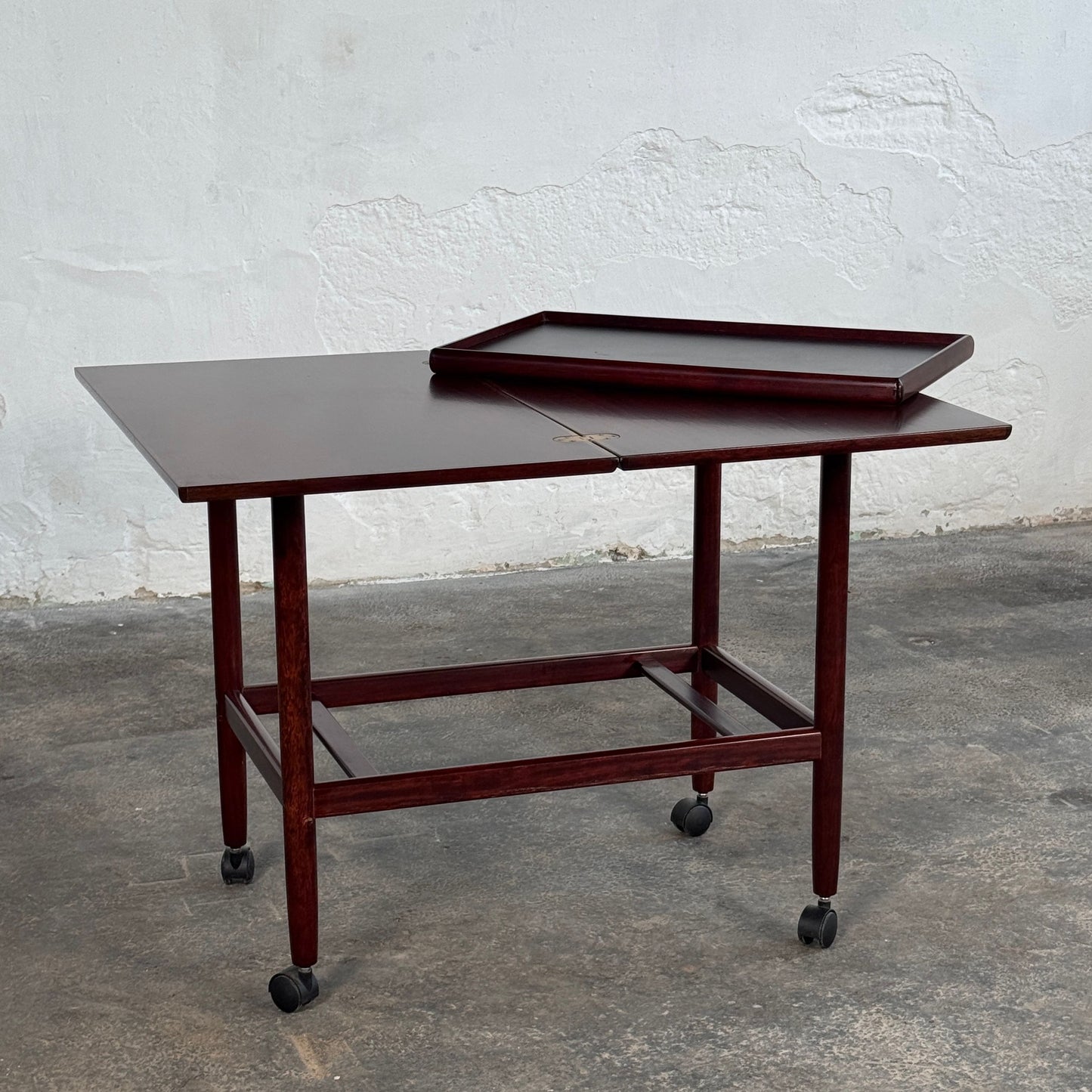 Grete Jalk Rosewood Extendable Drinks Trolley for Poul Jeppesens Møbelfabrik, 1960