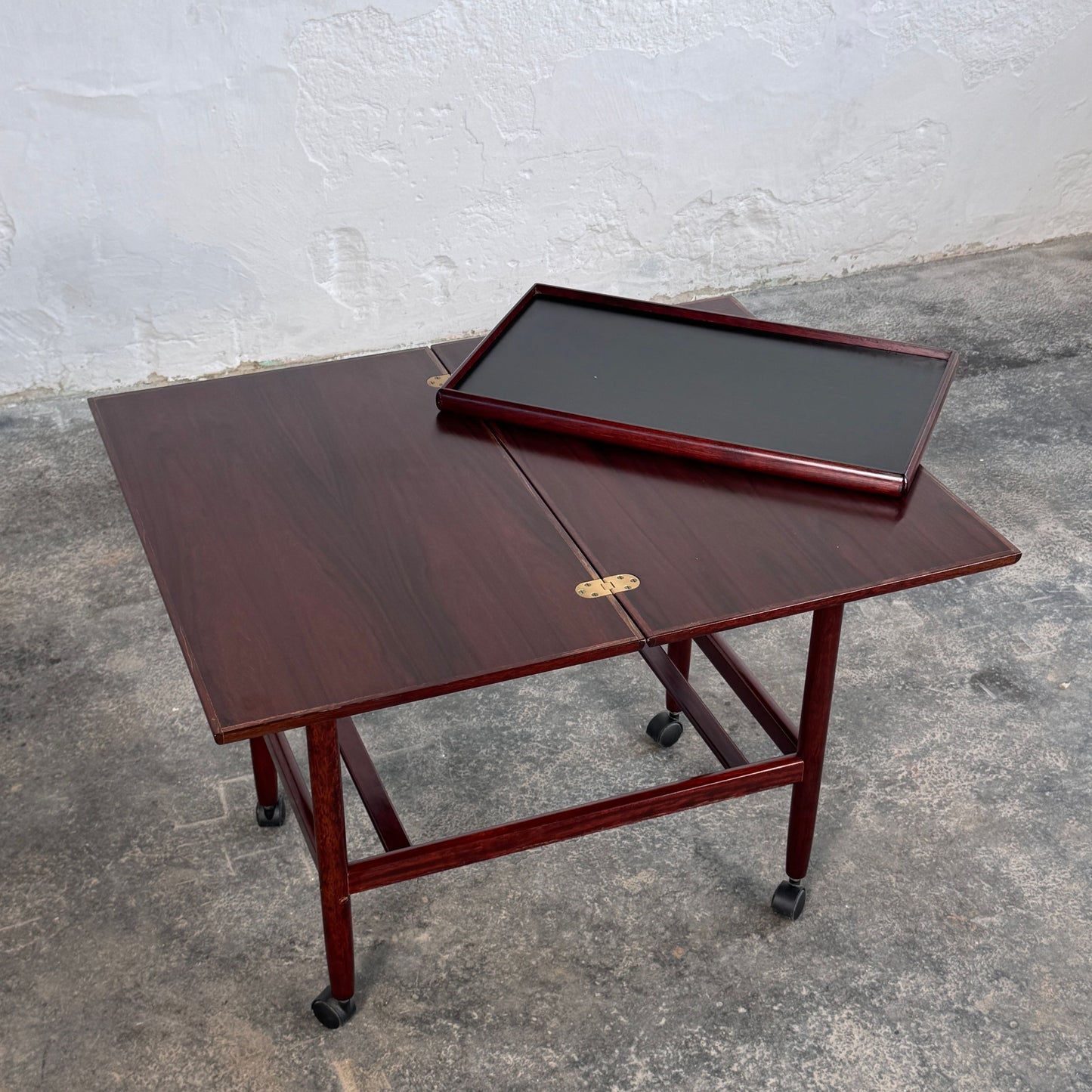 Grete Jalk Rosewood Extendable Drinks Trolley for Poul Jeppesens Møbelfabrik, 1960