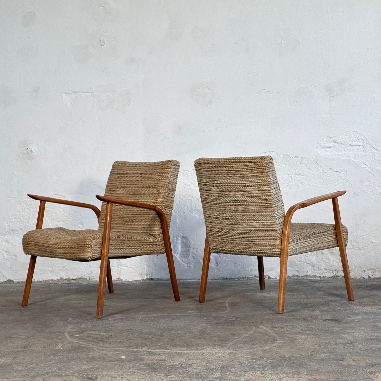 Pair of DDR Oak Armchairs for Refurbishment, 1960