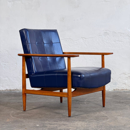 Pair of Hungarian Blue Faux Leather Armchairs, 1960