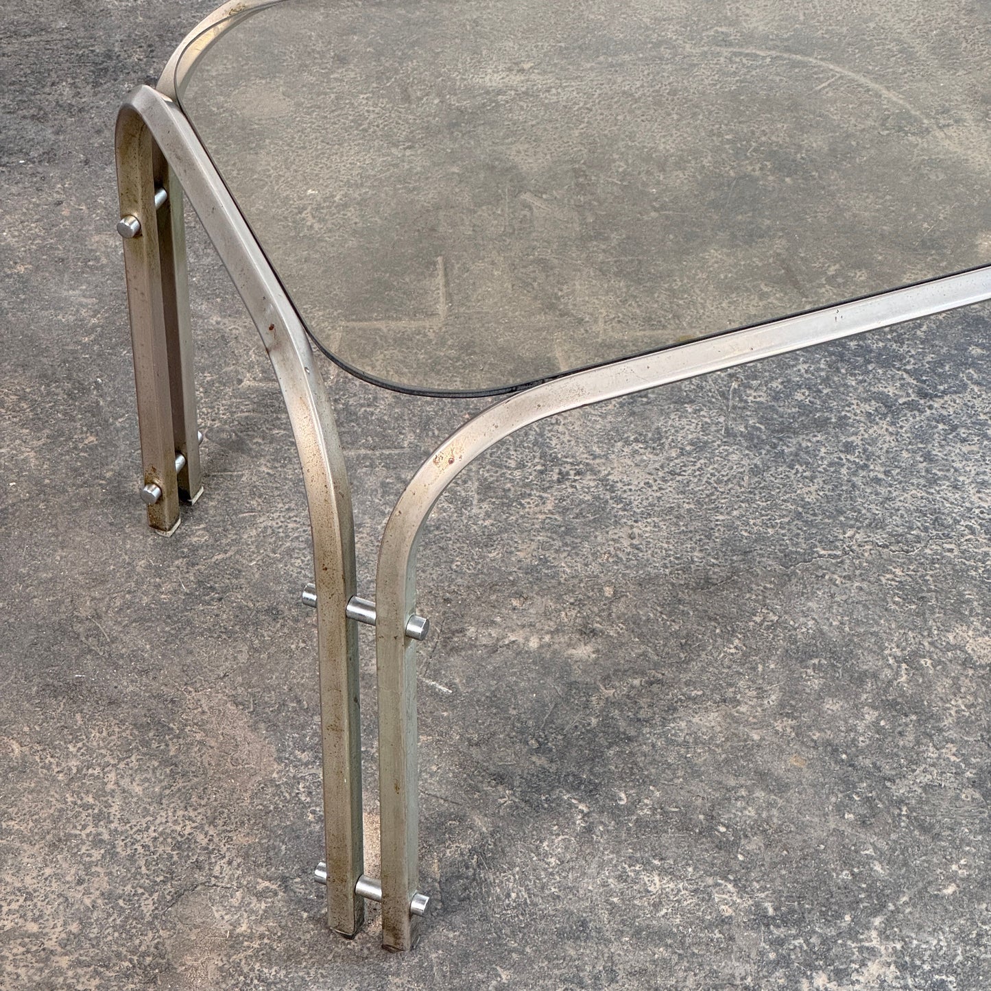 Steel and Glass Mid-Century Coffee Table, 1970