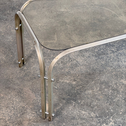 Steel and Glass Mid-Century Coffee Table, 1970