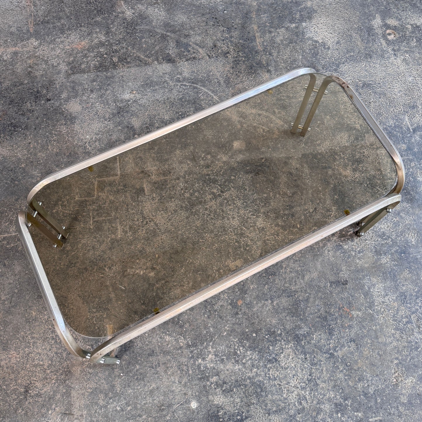 Steel and Glass Mid-Century Coffee Table, 1970