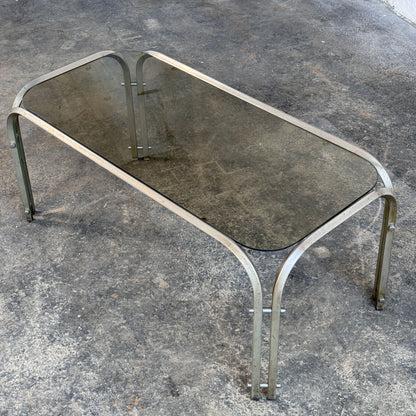 Steel and Glass Mid-Century Coffee Table, 1970