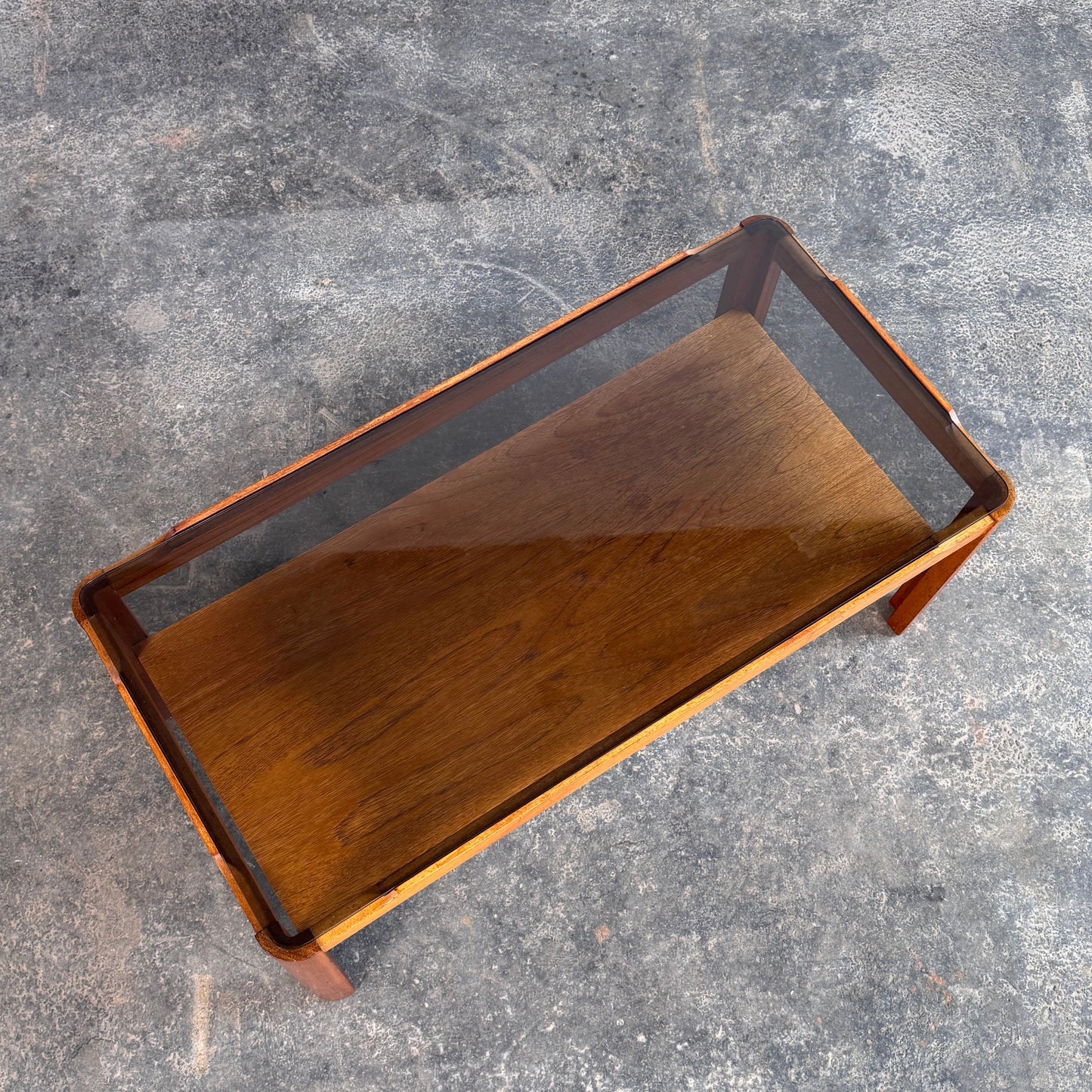 Mid-Century Modern Myers Teak and Smoked Glass Coffee Table, 1960