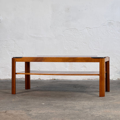 Mid-Century Modern Myers Teak and Smoked Glass Coffee Table, 1960