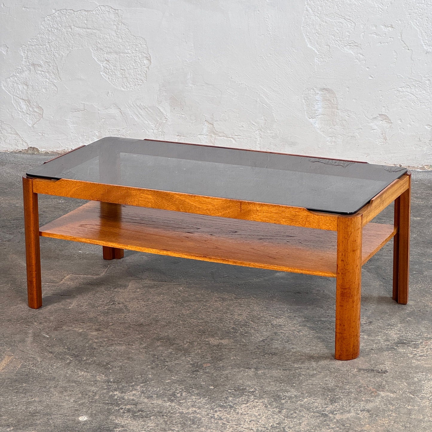 Mid-Century Modern Myers Teak and Smoked Glass Coffee Table, 1960