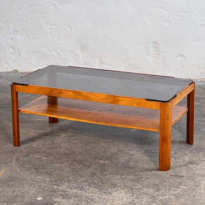 Mid-Century Modern Myers Teak and Smoked Glass Coffee Table, 1960