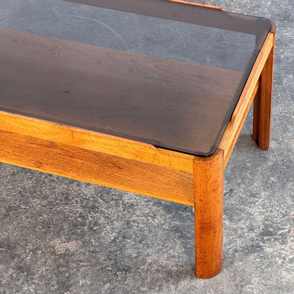 Mid-Century Modern Myers Teak and Smoked Glass Coffee Table, 1960