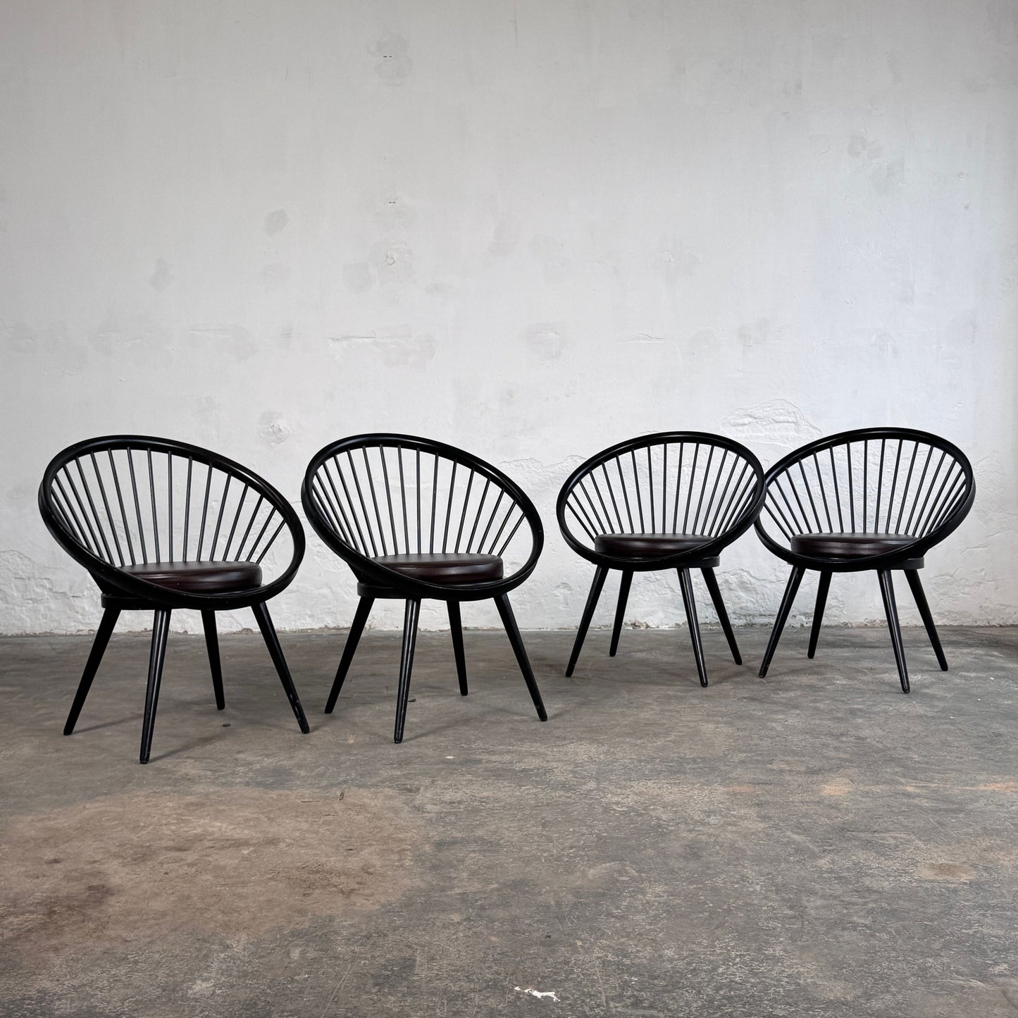 Set of 4 "Circle" Lounge Chairs in the Style of Yngve Ekström, 1960