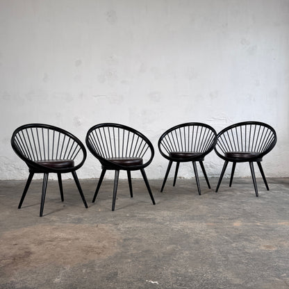 Set of 4 "Circle" Lounge Chairs in the Style of Yngve Ekström, 1960