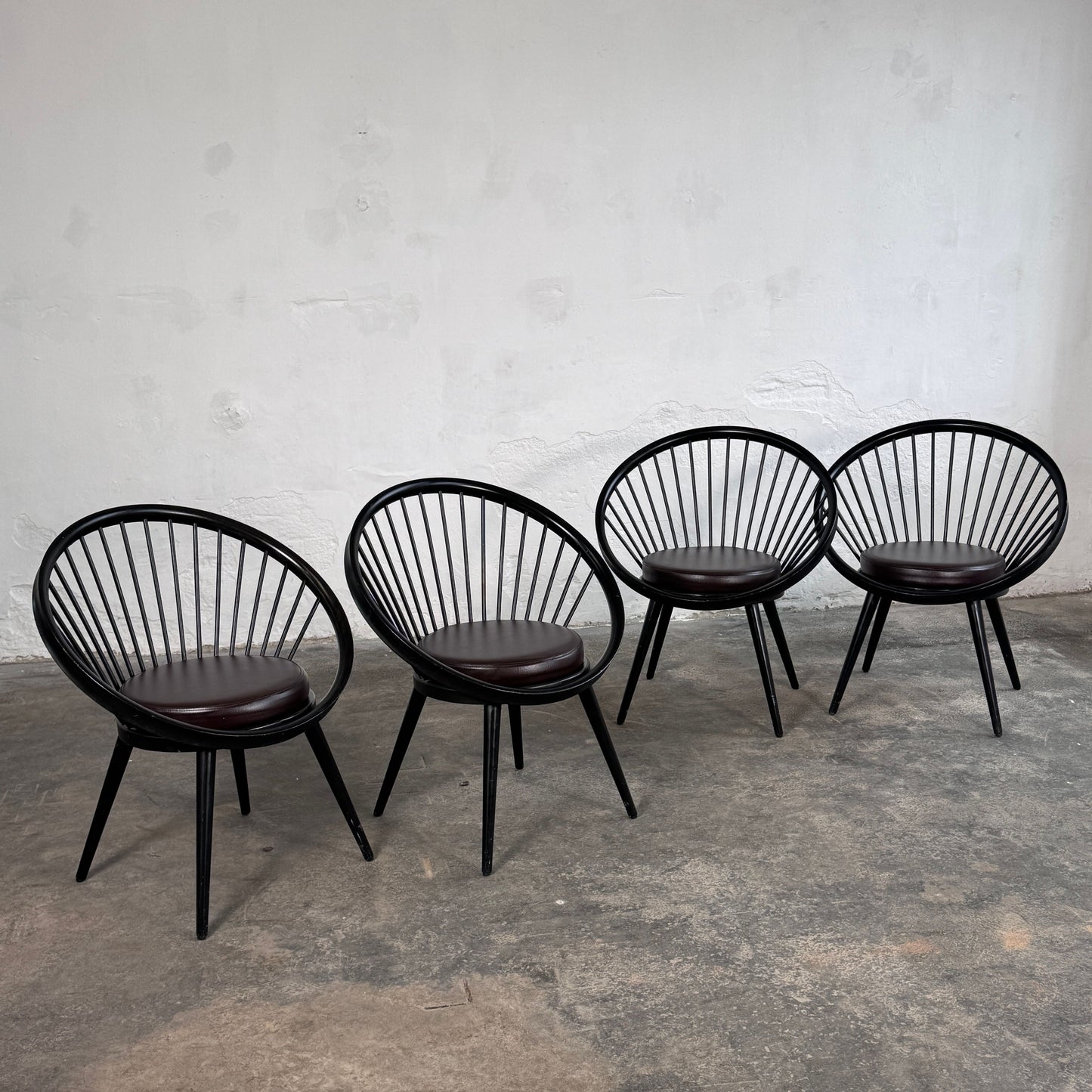 Set of 4 "Circle" Lounge Chairs in the Style of Yngve Ekström, 1960