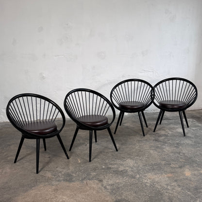Set of 4 "Circle" Lounge Chairs in the Style of Yngve Ekström, 1960
