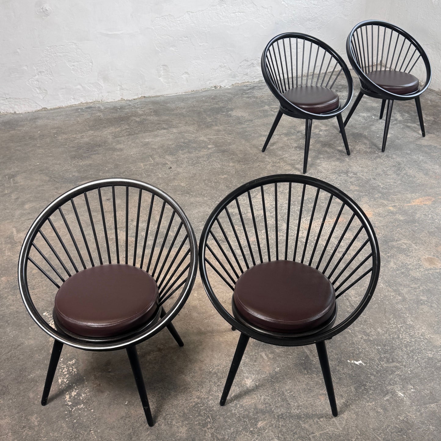 Set of 4 "Circle" Lounge Chairs in the Style of Yngve Ekström, 1960