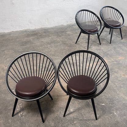 Set of 4 "Circle" Lounge Chairs in the Style of Yngve Ekström, 1960