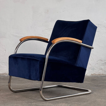 Pair of Tubular Steel Bauhaus Chairs by Anton Lorenz for Mucke Melder, 1930