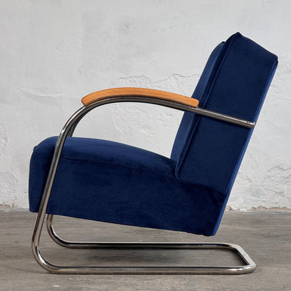 Pair of Tubular Steel Bauhaus Chairs by Anton Lorenz for Mucke Melder, 1930
