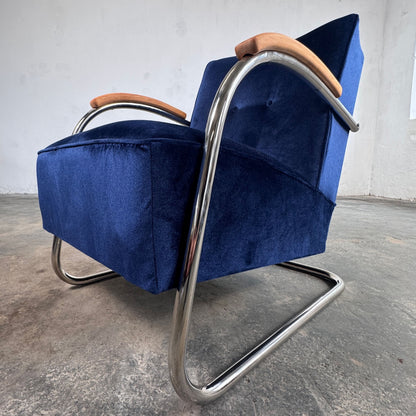 Pair of Tubular Steel Bauhaus Chairs by Anton Lorenz for Mucke Melder, 1930