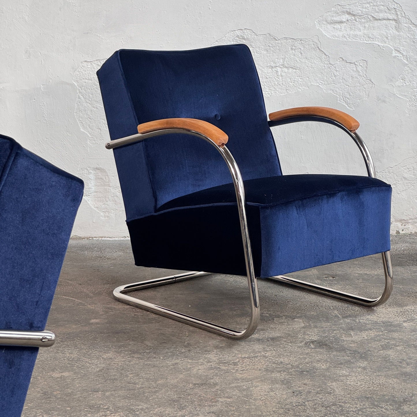 Pair of Tubular Steel Bauhaus Chairs by Anton Lorenz for Mucke Melder, 1930
