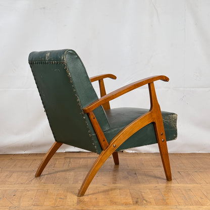 pair of Yugoslavian mid-century leather armchair 1960s
