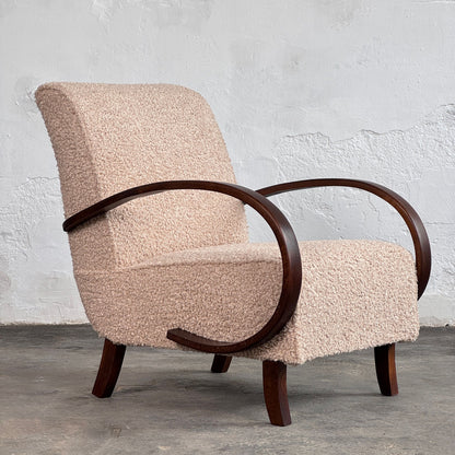 Pair of Halabala H-410 Armchairs, Fully Restored, 1930s