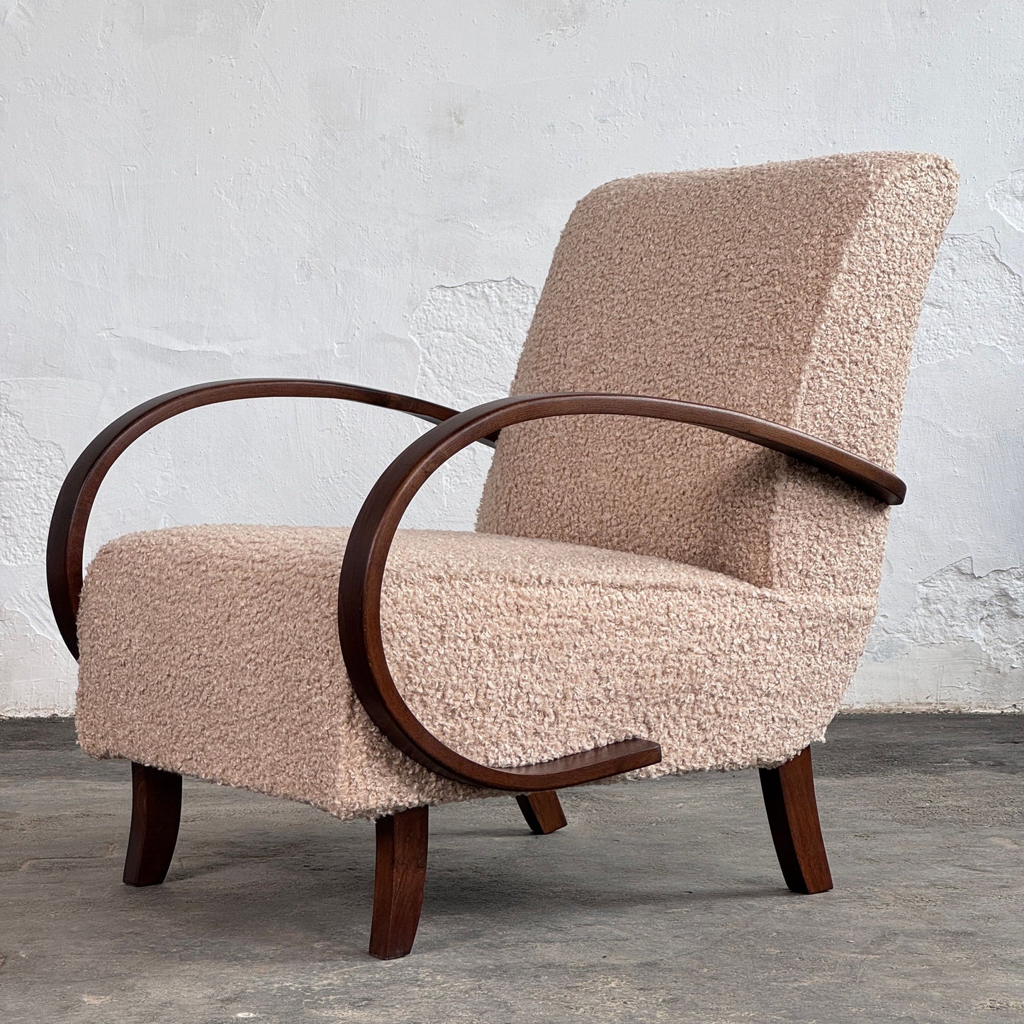 Pair of Halabala H-410 Armchairs, Fully Restored, 1930s