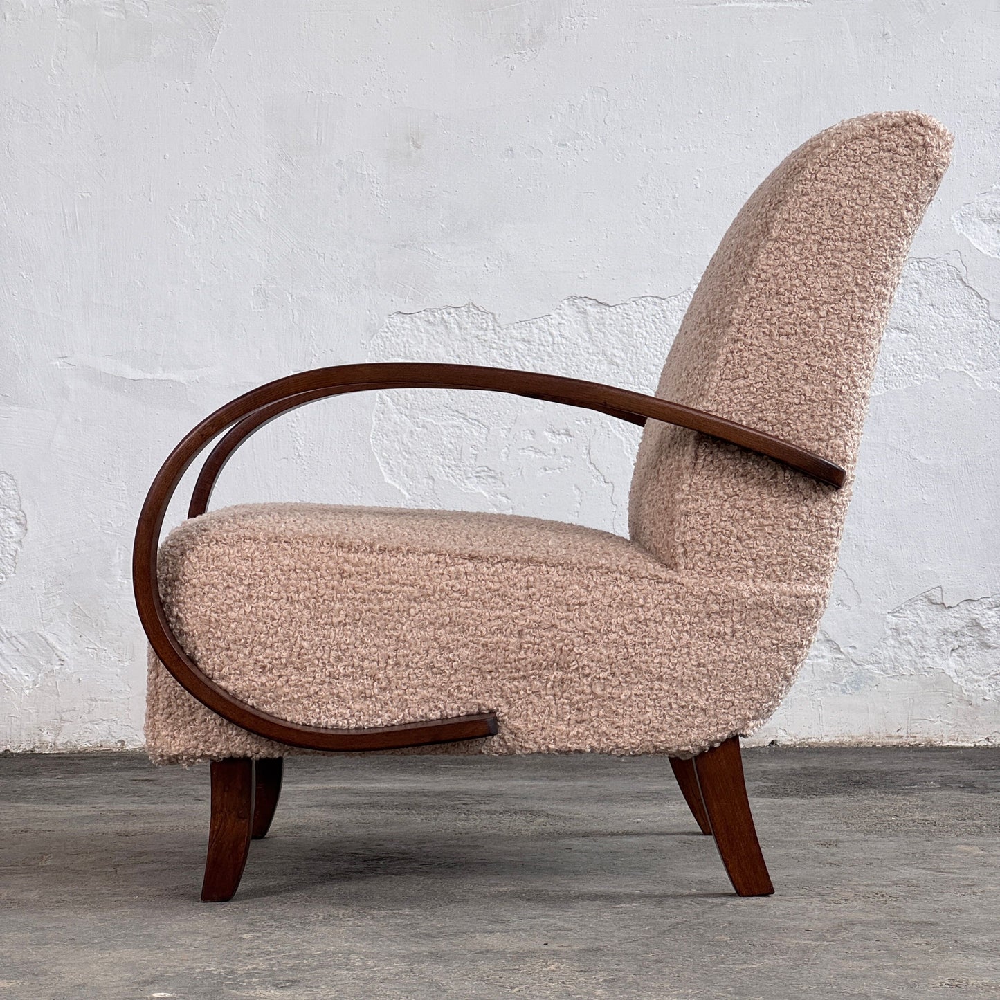 Pair of Halabala H-410 Armchairs, Fully Restored, 1930s