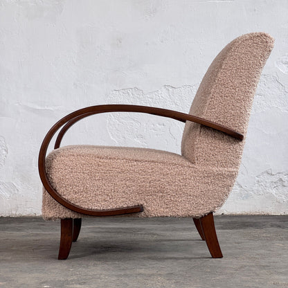 Pair of Halabala H-410 Armchairs, Fully Restored, 1930s