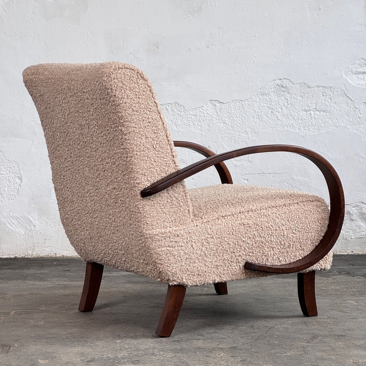 Pair of Halabala H-410 Armchairs, Fully Restored, 1930s