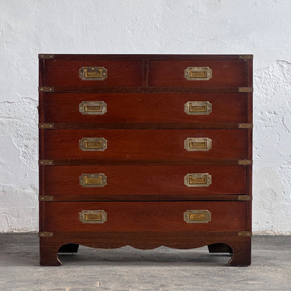 British Mahogany Military Chest, Early 1900s