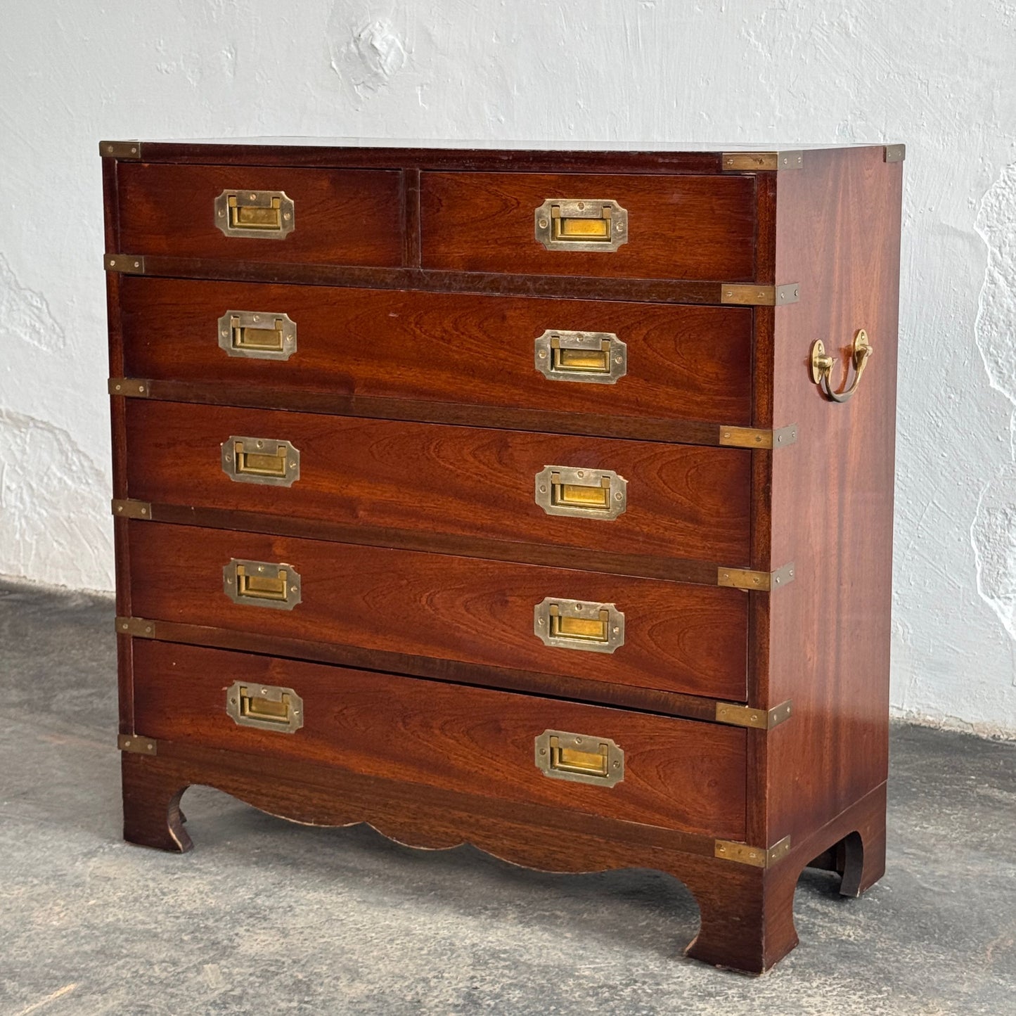 British Mahogany Military Chest, Early 1900s