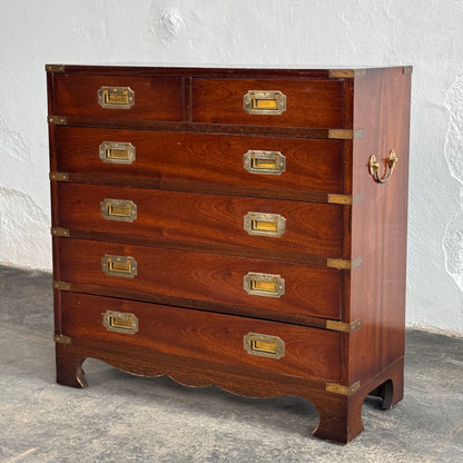 British Mahogany Military Chest, Early 1900s