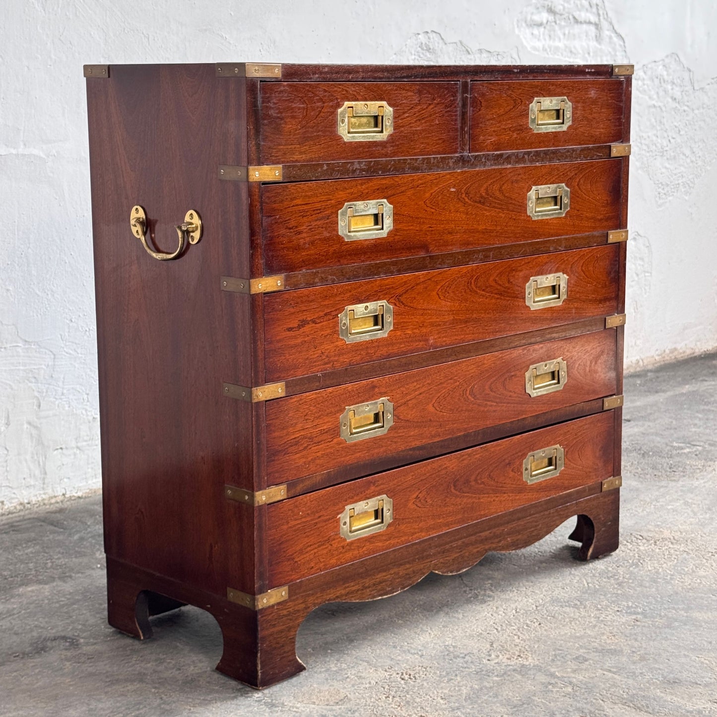 British Mahogany Military Chest, Early 1900s
